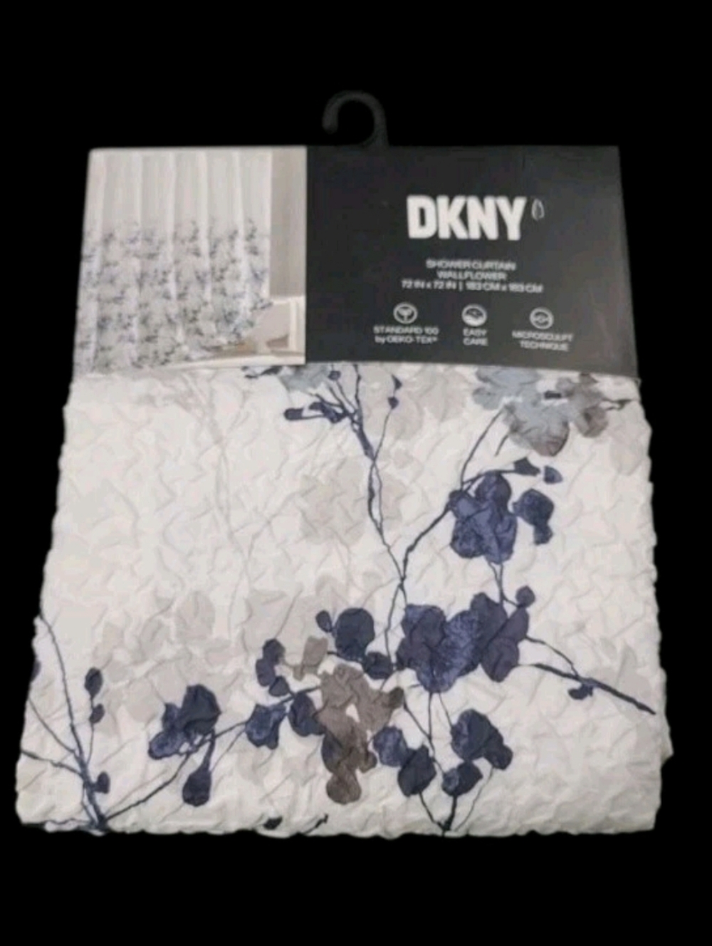 NEW DKNY Wallflower Floral Microsculpt Fabric Shower Curtain Watercolor 72x72